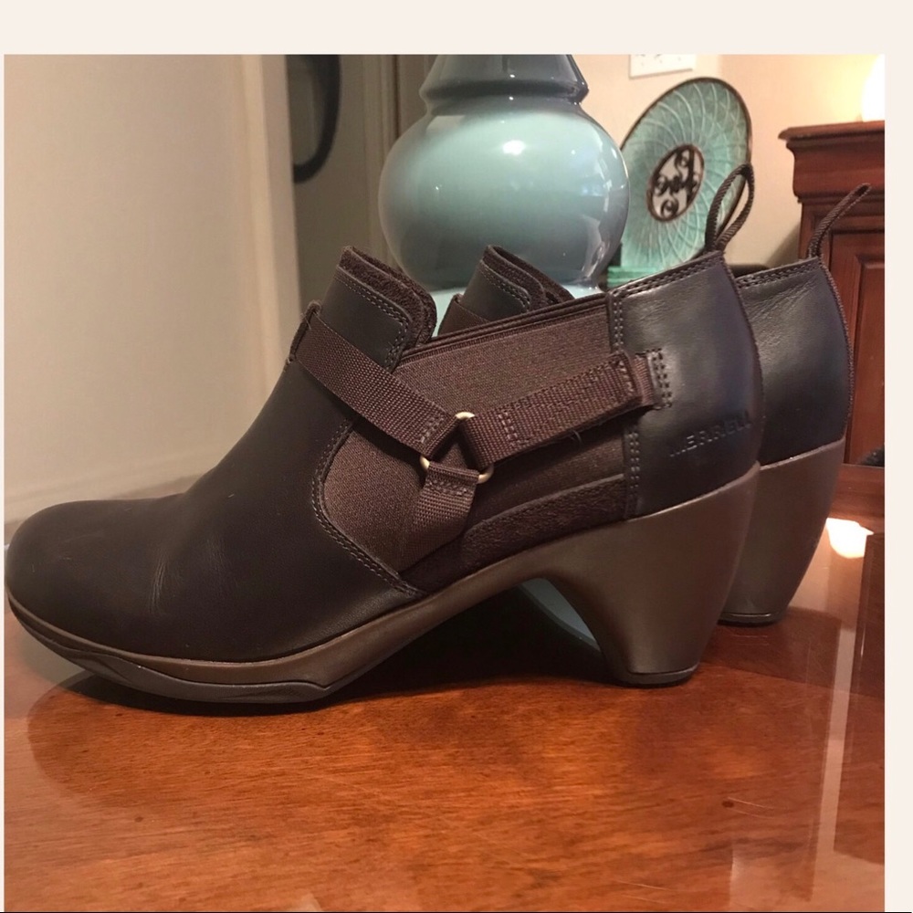 Merrell Heeled Espresso Ankle Boots